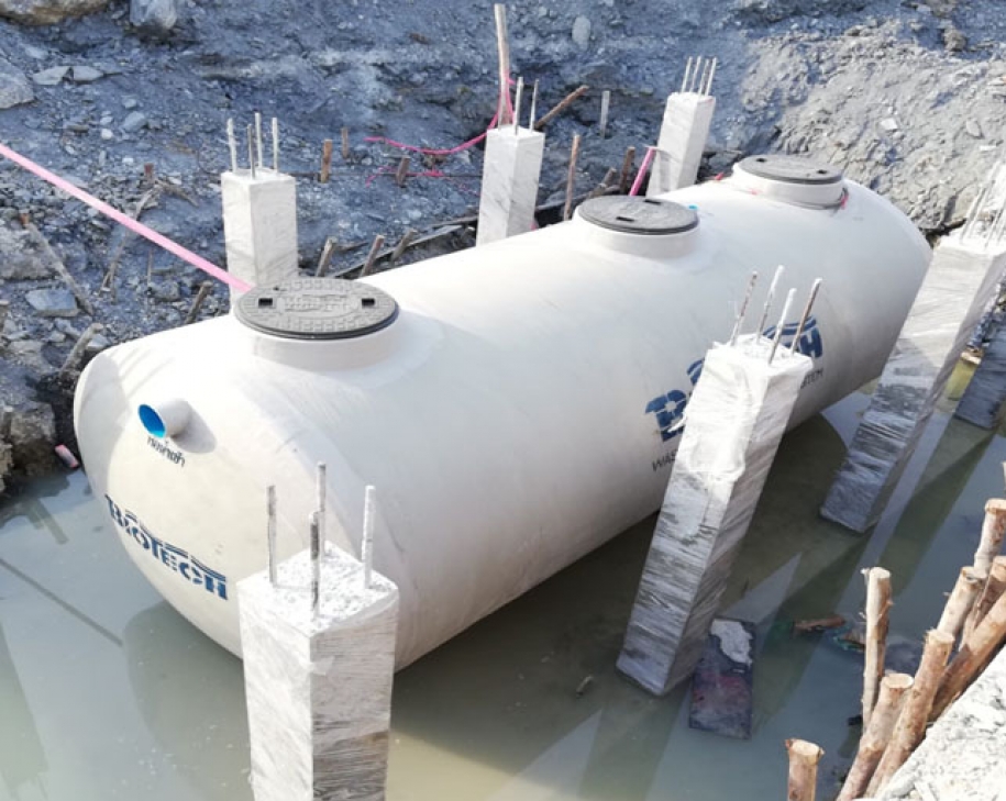 งานติดตั้งถังบำบัดน้ำเสีย